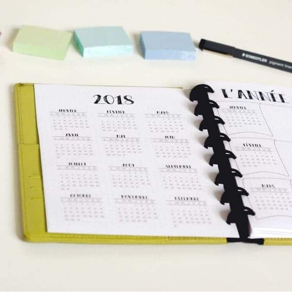 Recharges Bullet journal à imprimer complet : an, mois, semaine