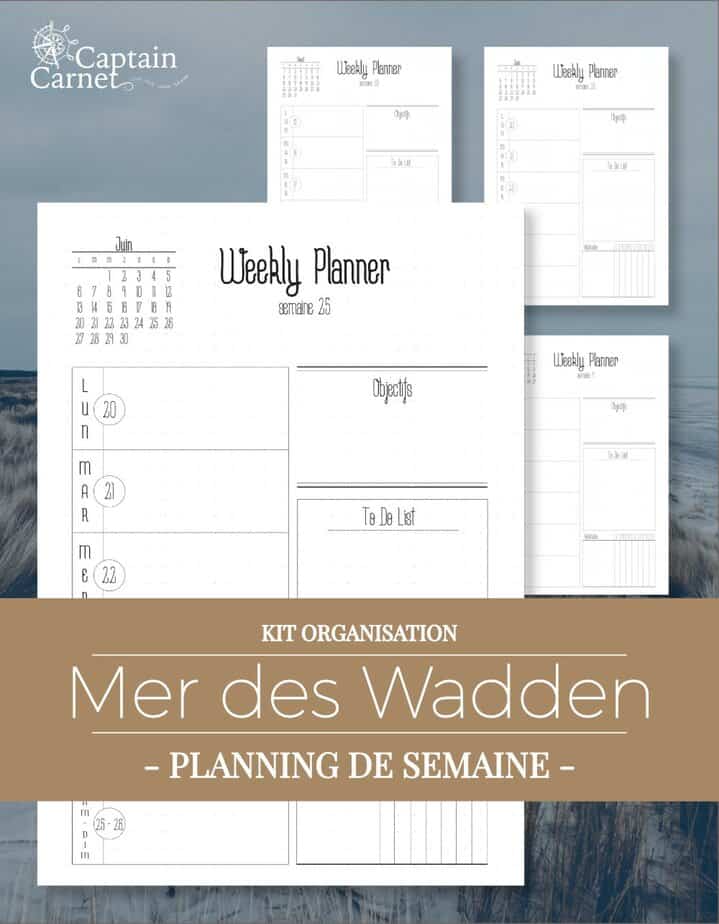 Planificateur : menus de la semaine à imprimer - Planning PDF vierge.