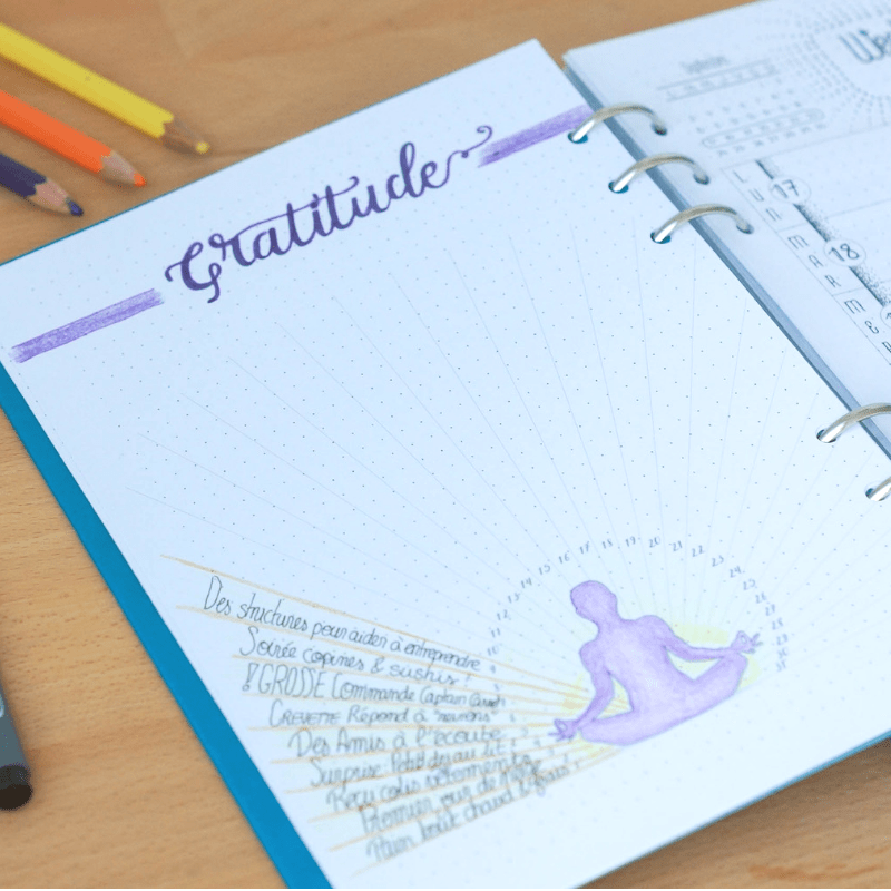 Journal de gratitude à imprimer - Méditation