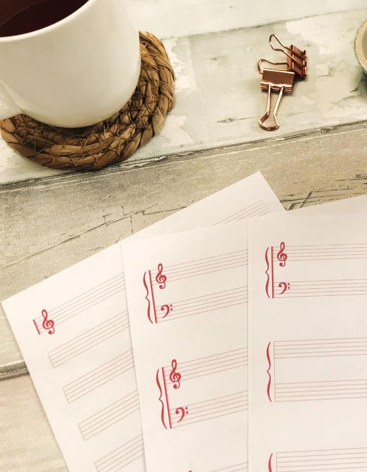 Papier à musique imprimable pour la partition de guitare